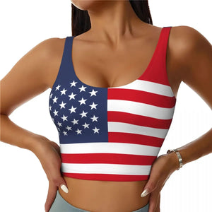 Débardeur sport femme drapeau USA - vue principale