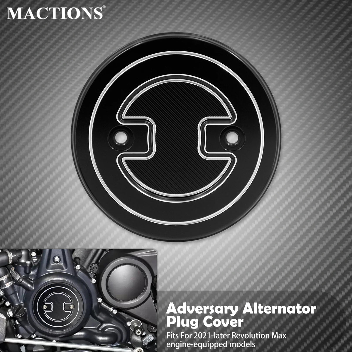 Cache de prise d'alternateur en aluminium pour Harley-Davidson Sportster S, Nightster, Pan America (moteur Revolution Max) 2021-2023 – photo 1/7