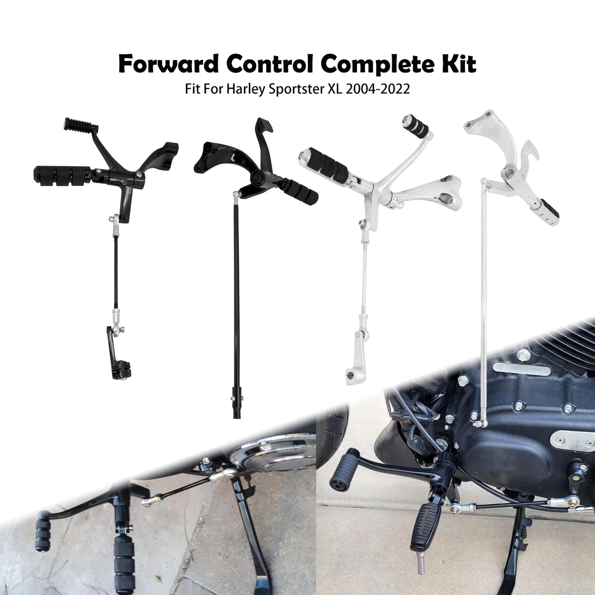 Kit Complet de Commandes Avancées (Pegs, Leviers, Tringlerie) - Harley-Davidson Sportster XL883/XL1200 2004-2022 – photo 1/10