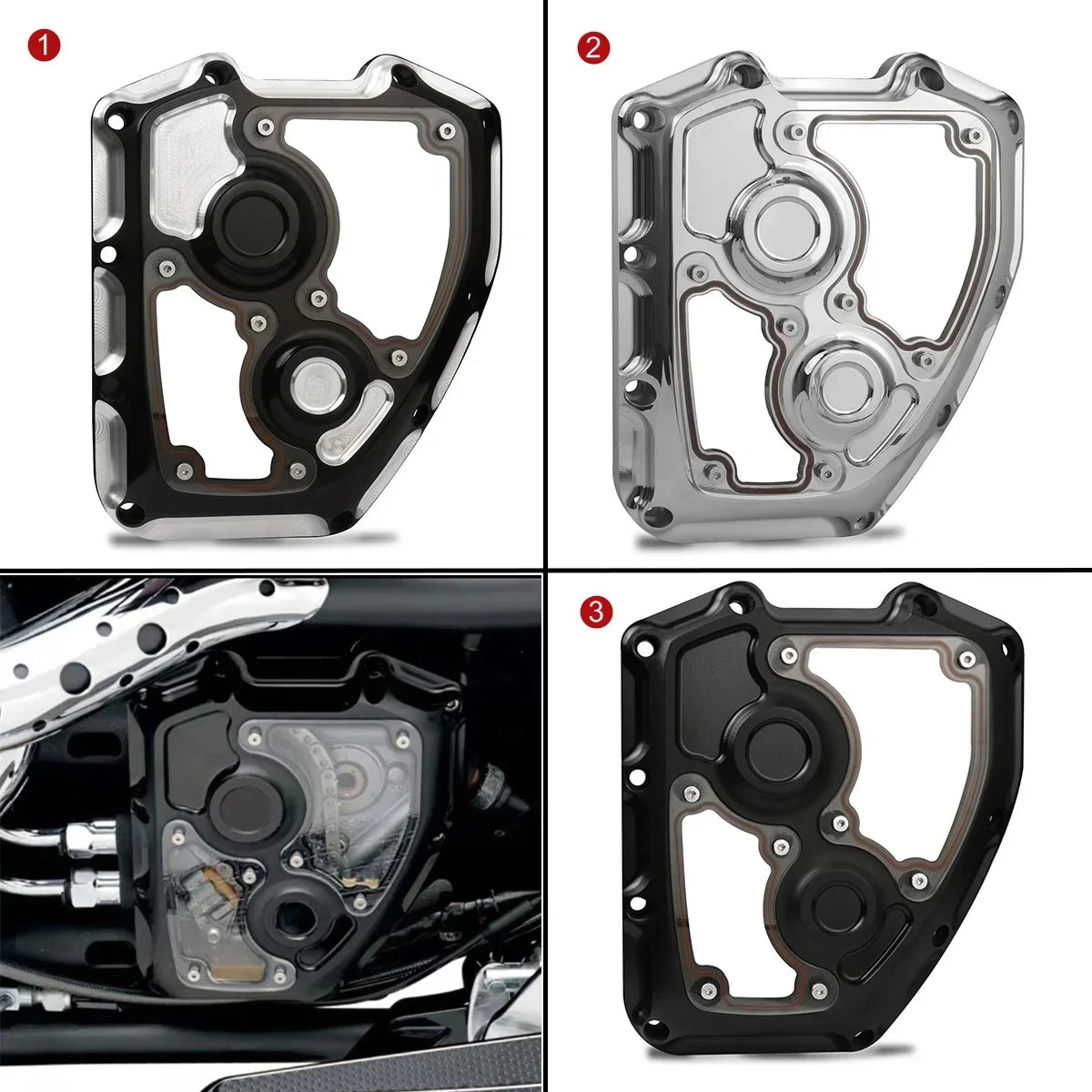 Carter de came transparent aluminium pour Harley Twin Cam - vue 1