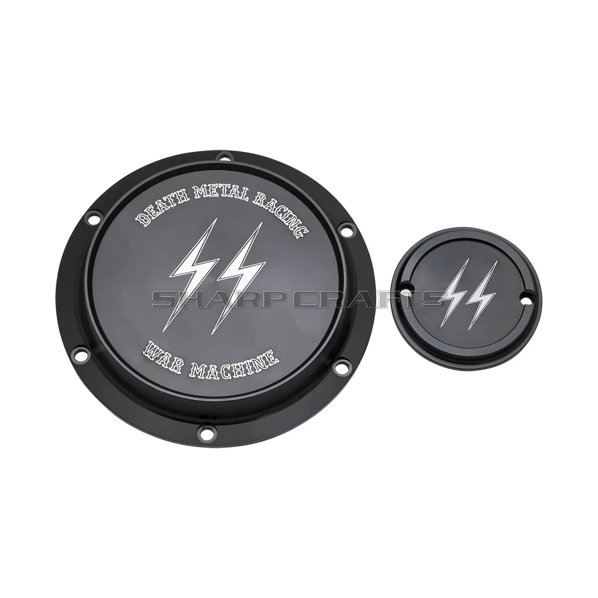 Derby cover et cache d'allumage gravés pour Harley Sportster - vue 3
