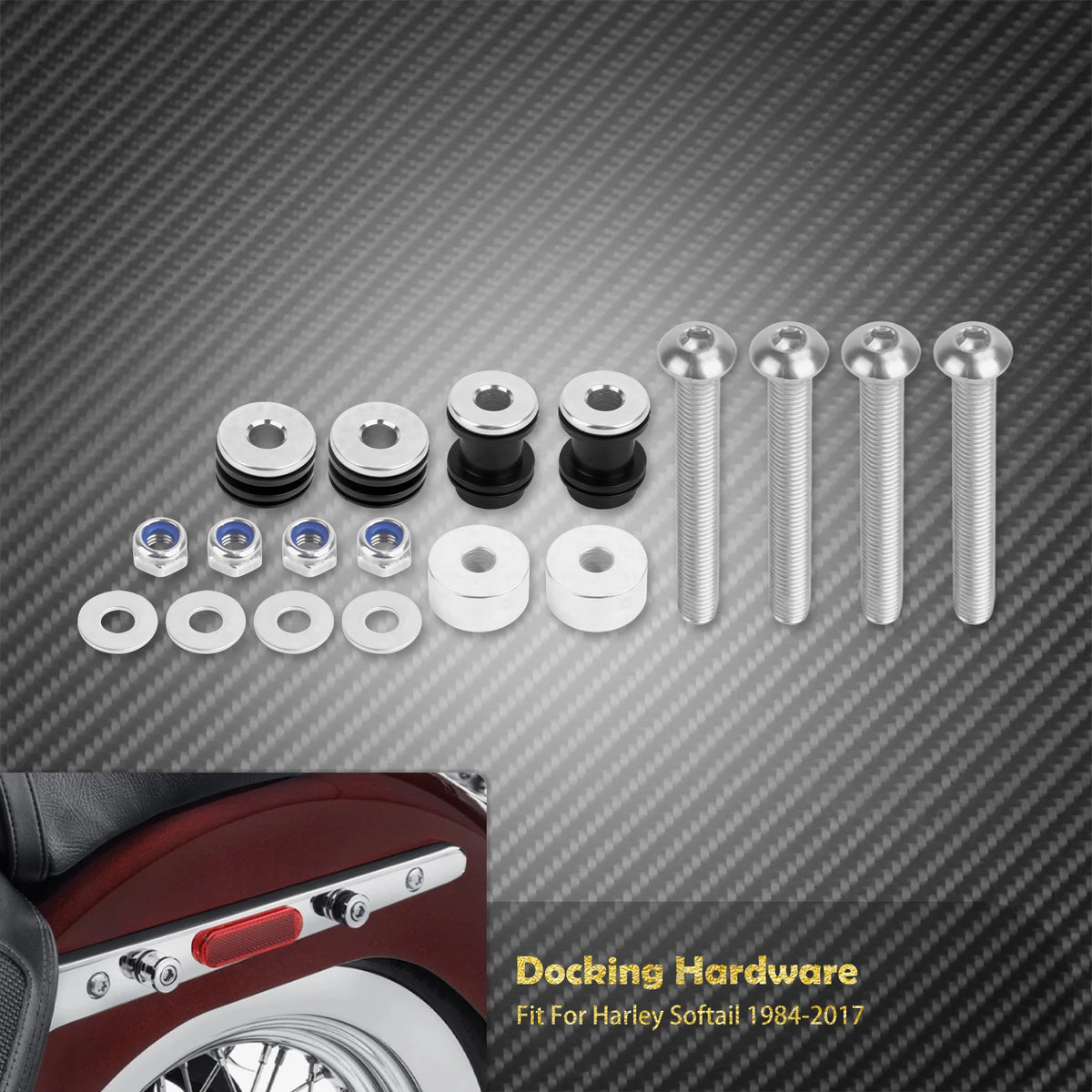Kit de fixation (docking hardware) pour dossier passager démontable - Harley Softail Fat Boy, Breakout 1984-2017 – photo 7/7