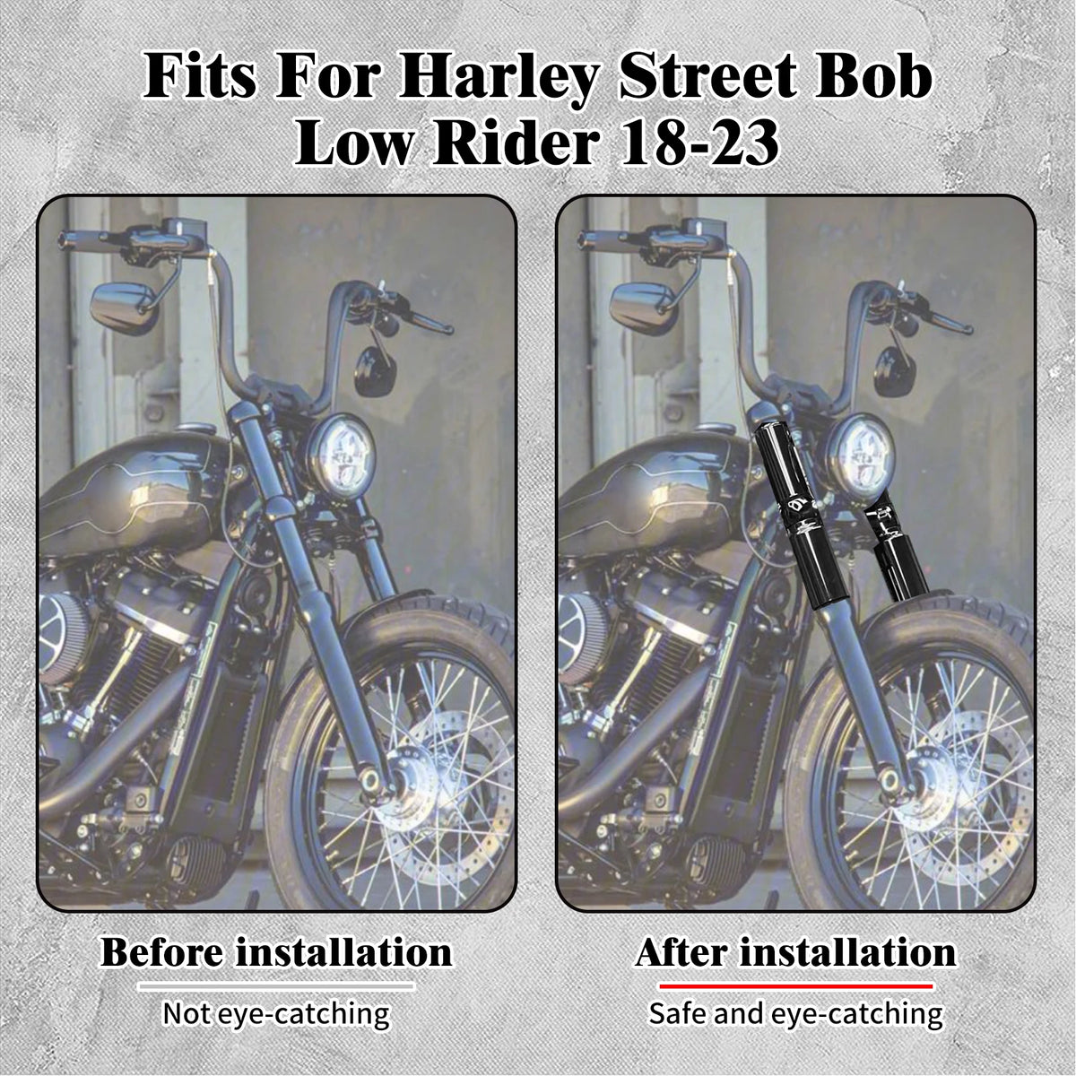 Caches de Fourche Avant Haut/Bas en Aluminium - Harley-Davidson Softail Street Bob & Low Rider 2018-2025 – photo 4/7