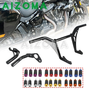 Barre de protection avant colorée sur Harley Softail - vue 1