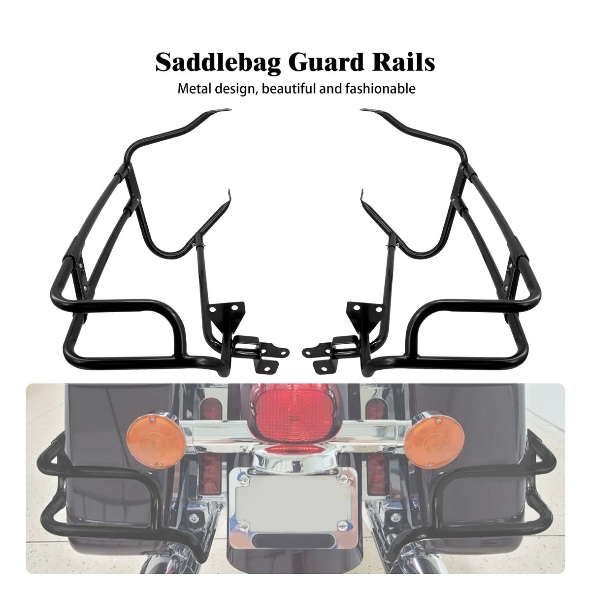 Kit noir de support et arceau de protection pour sacoches d'une Harley-Davidson Touring - vue 7