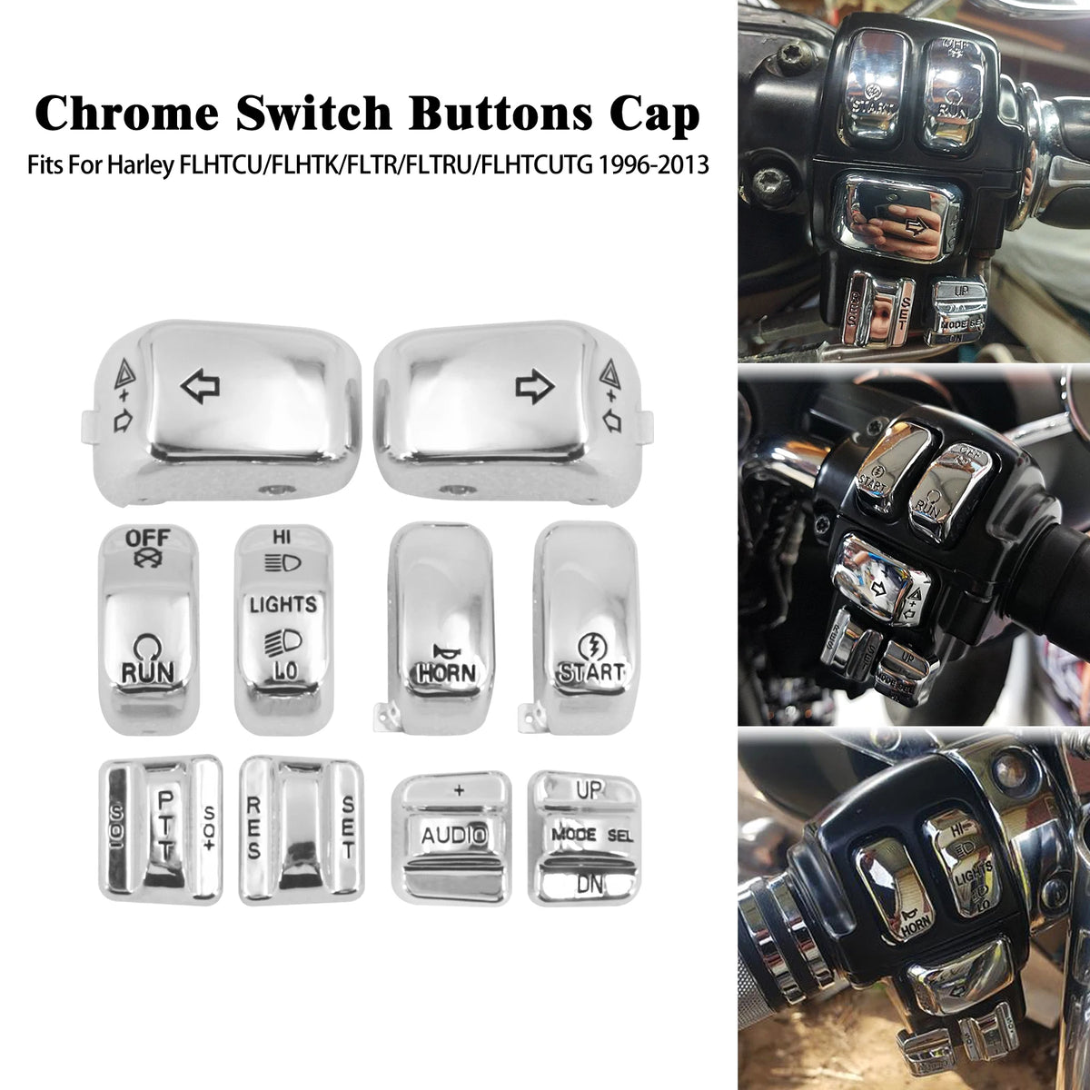 Capuchons de boutons de commodo pour Harley Touring - vue 8