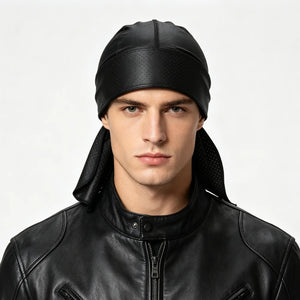 Durag headwrap noir perforé pour homme - vue 3