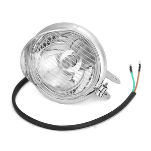 Phare additionnel rond chromé à visière pour Harley custom - vue 6
