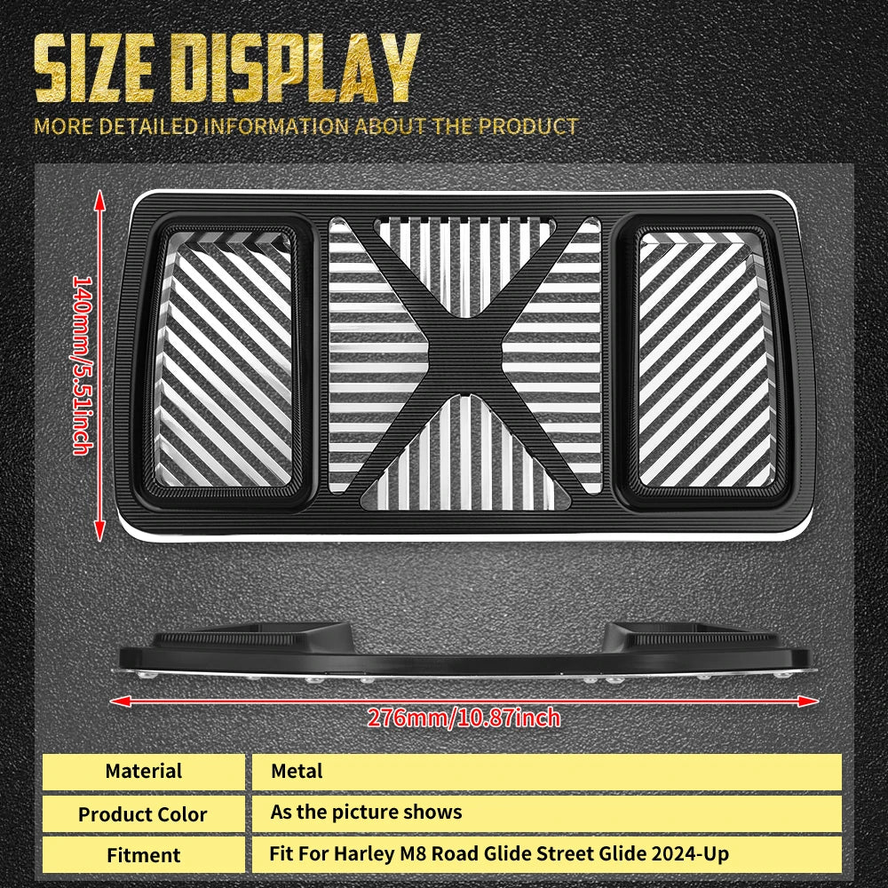 Cache radiateur d'huile en aluminium pour Harley-Davidson Touring M8 Road Glide, Street Glide 2024 et plus – photo 6/12