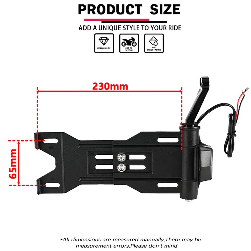 Support de plaque latéral LED pour Harley Sportster Dyna Softail - vue 2