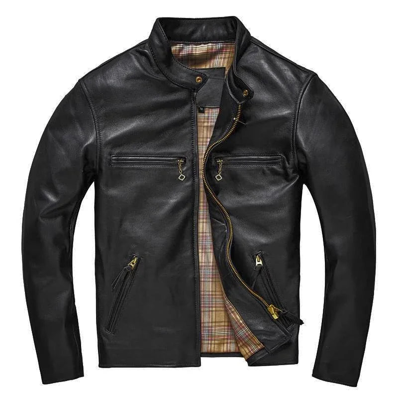 Blouson moto homme en cuir véritable - vue - vue 6
