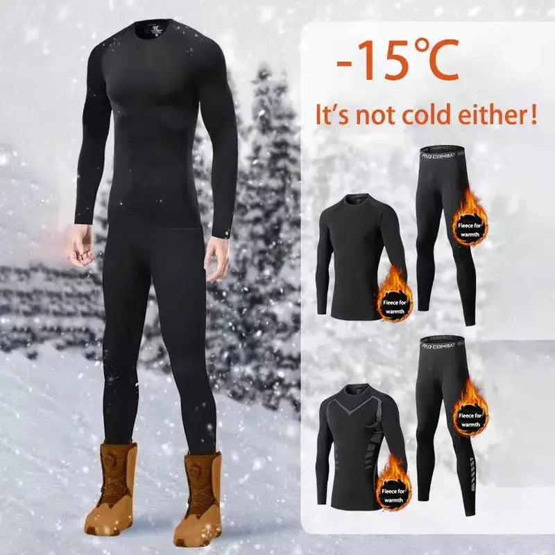 Ensemble sous-vêtements longs homme - Thermique ajusté hiver