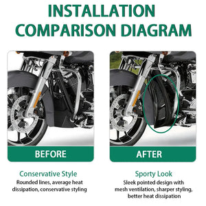 Spoiler menton avant avec grille pour moto Harley Touring - vue 2