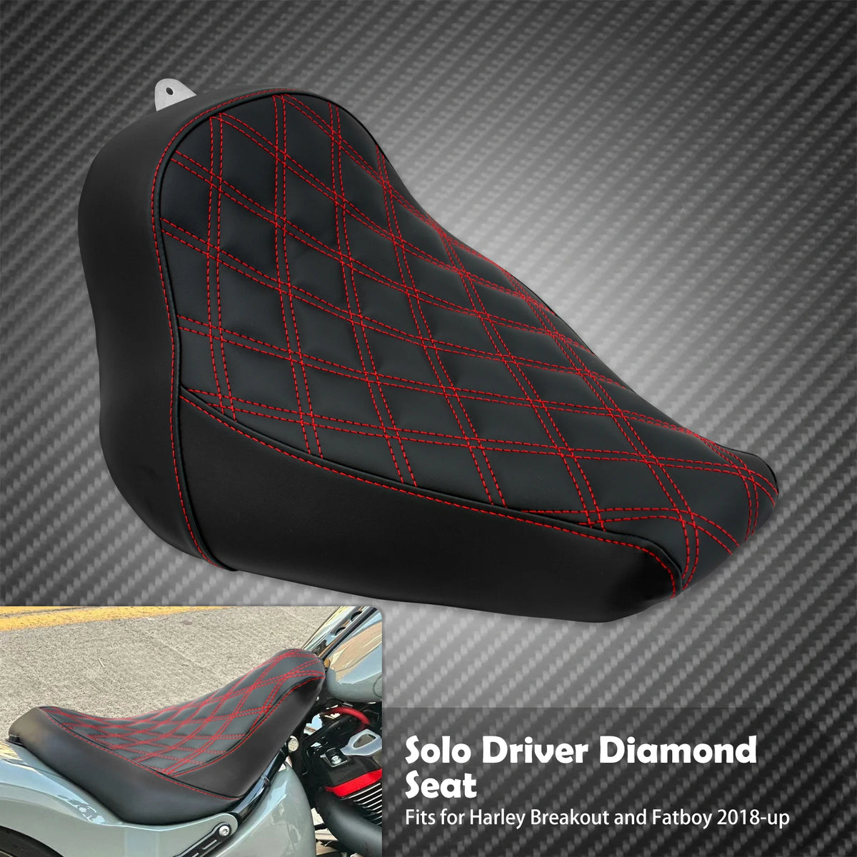 Selle Solo Diamant Profil Bas - Harley-Davidson Softail Breakout, Fat Boy (FXBRS/FLSTF) 2018-2025 – photo 7/8