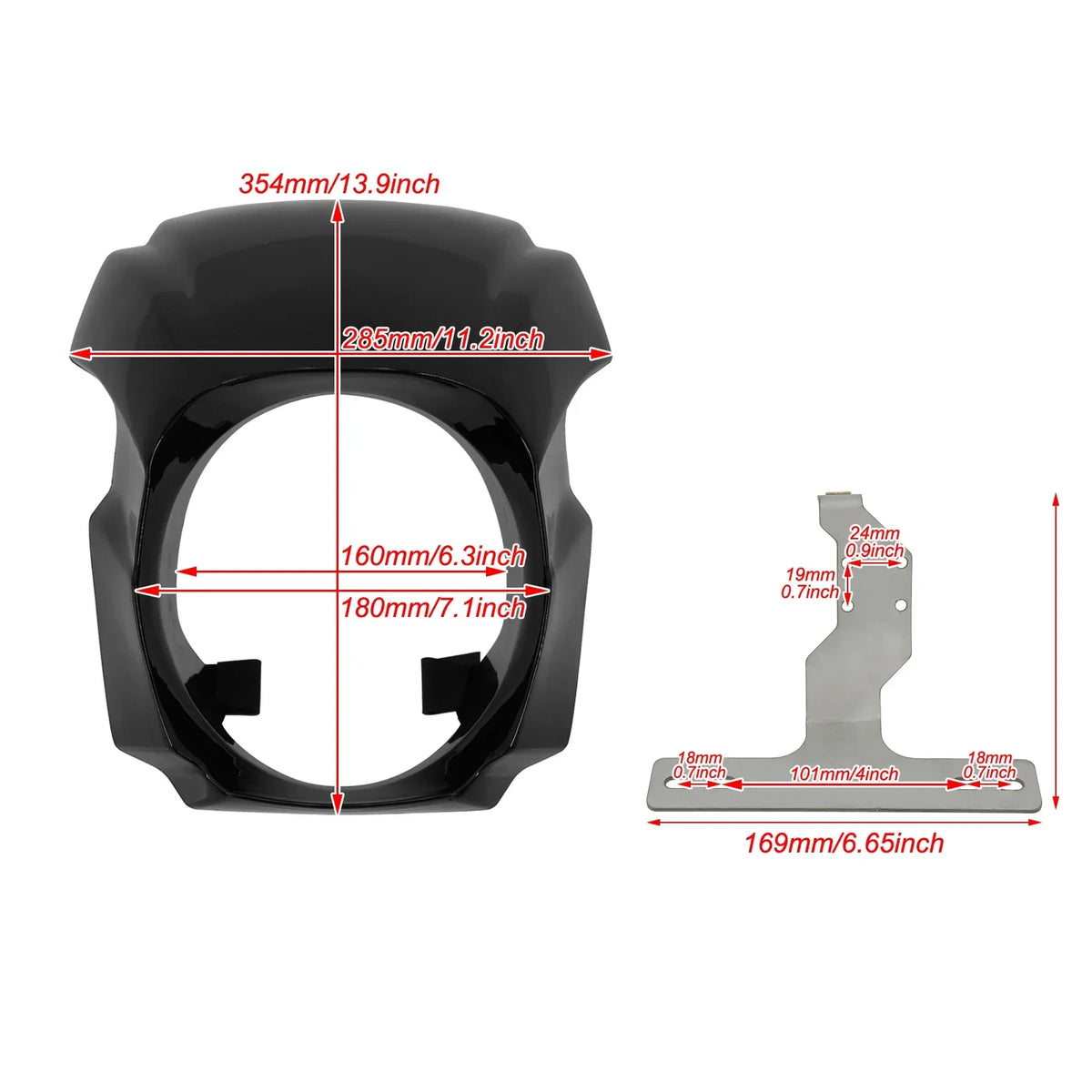 Carénage de Phare Avant Noir avec Pare-brise (Light Mask) - Harley-Davidson Softail Breakout FXBR/FXBRS 2018 et plus – photo 6/8