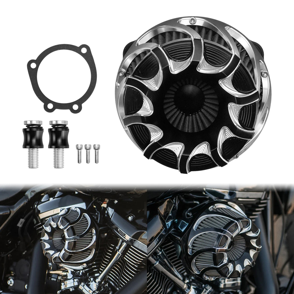 Filtre à Air CNC Admission Grand Débit - Harley-Davidson Sportster, Dyna, Softail, Touring (Multi-Modèles selon Année) – photo 28/31