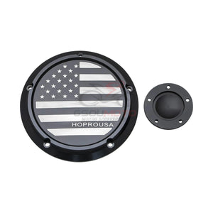 Derby cover noir gravé pour Harley Touring Softail Dyna - vue 15
