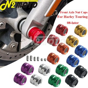 Caches d'écrou d'axe avant en aluminium pour Harley-Davidson - vue 1