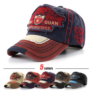 Casquette baseball noire brodée aigle - vue 1