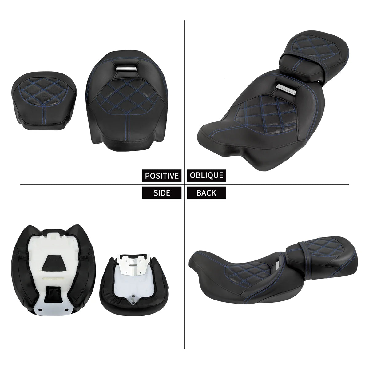 Selle biplace conducteur/passager pour Harley-Davidson Touring 2009-2024 – photo 4/11