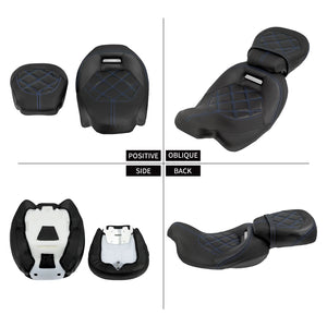 Selle biplace conducteur/passager pour Harley-Davidson Touring 2009-2024 – photo 4/11
