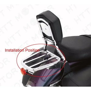 Porte-bagages moto pour sissy-bar étroit Harley-Davidson Dyna 2006-2017 et Softail - vue 1