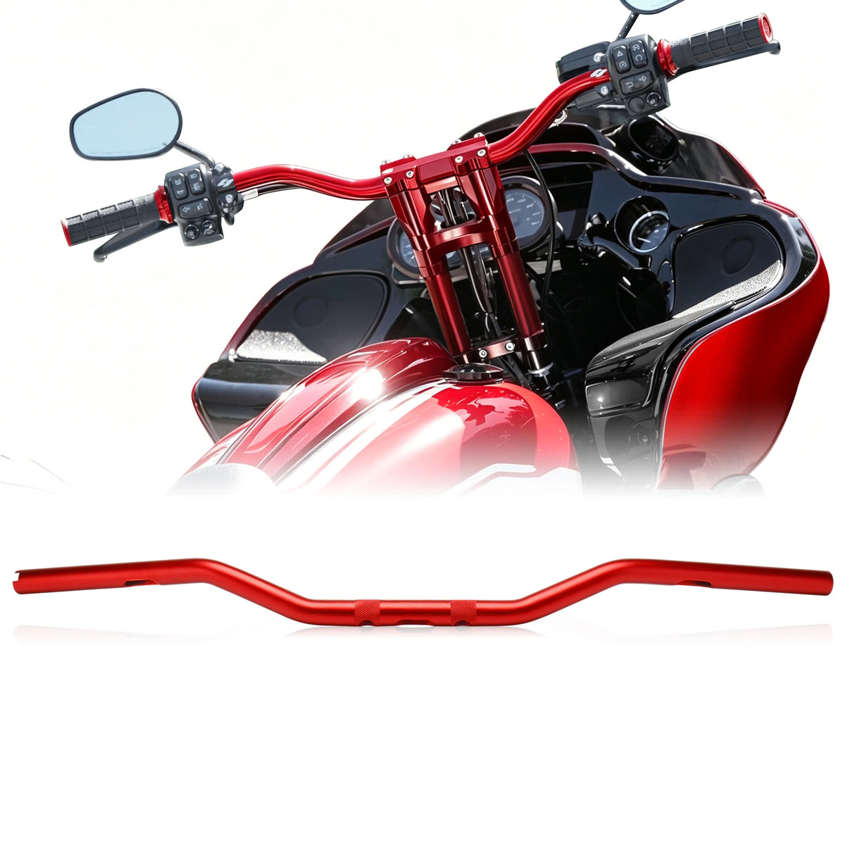 Guidon Drag Bar style MX 1 pouce - Harley-Davidson Dyna, Softail, Touring – photo 1/10