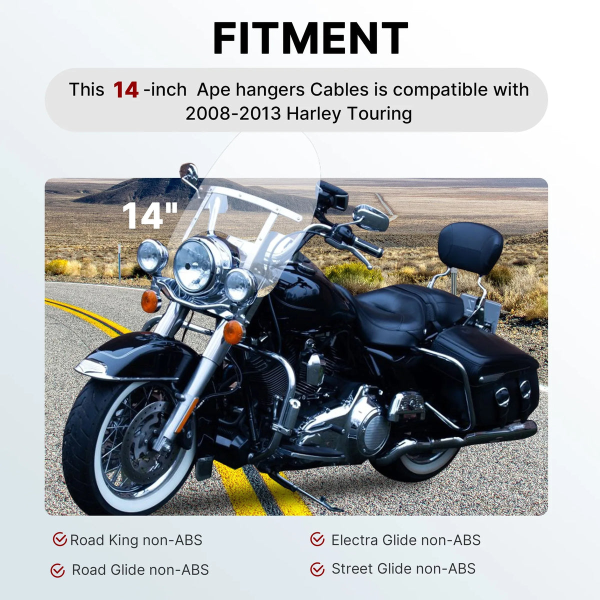 Kit de Câbles Rallongés pour Guidon - Harley-Davidson Touring 2008-2013 (Sans ABS) – photo 2/12