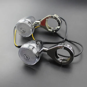 Clignotant LED chromé fourche 39 mm pour Harley Sportster / Dyna - vue 1