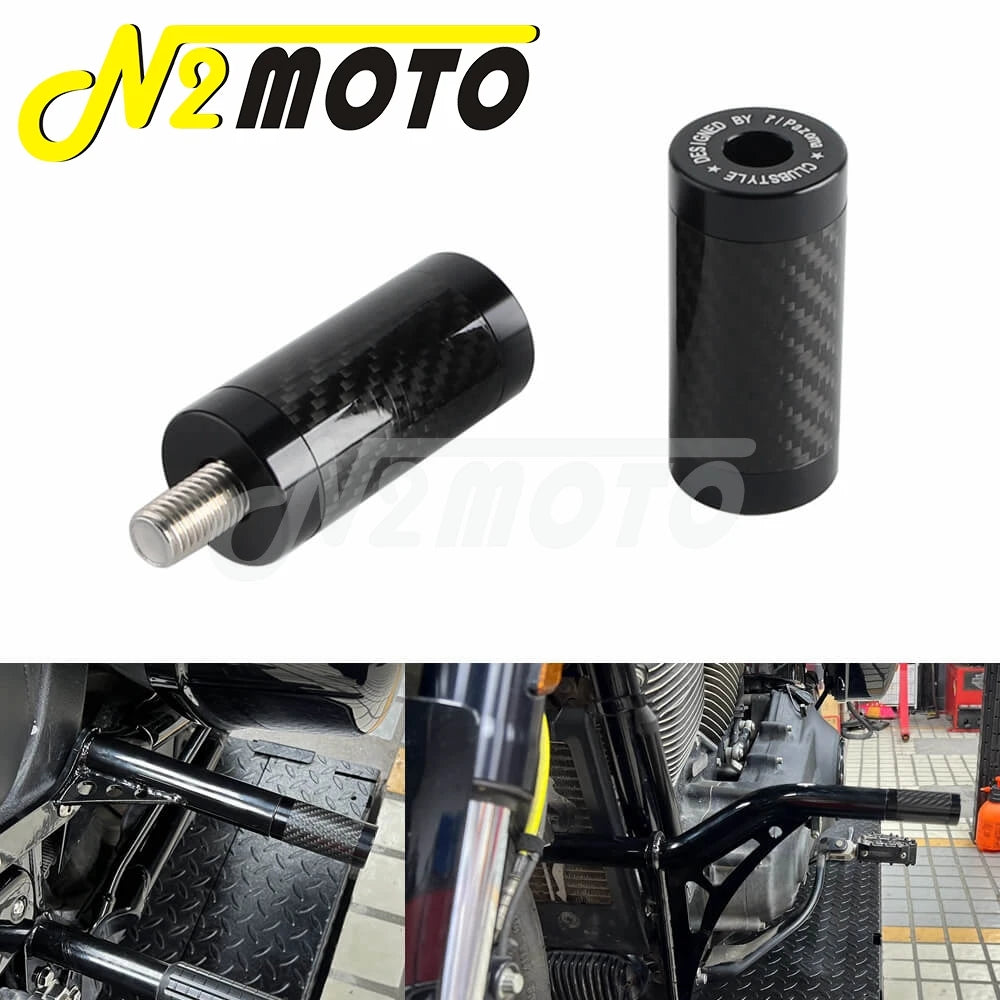 Paire d'embouts de glissière en aluminium et fibre de carbone pour barre de protection moto - vue 12