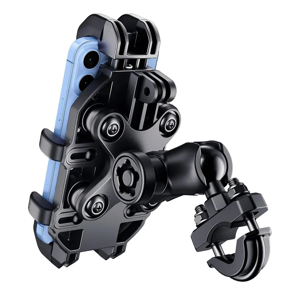 Support téléphone moto anti-vibration – fixation guidon ou rétroviseur pour navigation GPS - vue 1