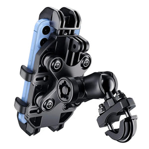 Support téléphone moto anti-vibration – fixation guidon ou rétroviseur pour navigation GPS - vue 1