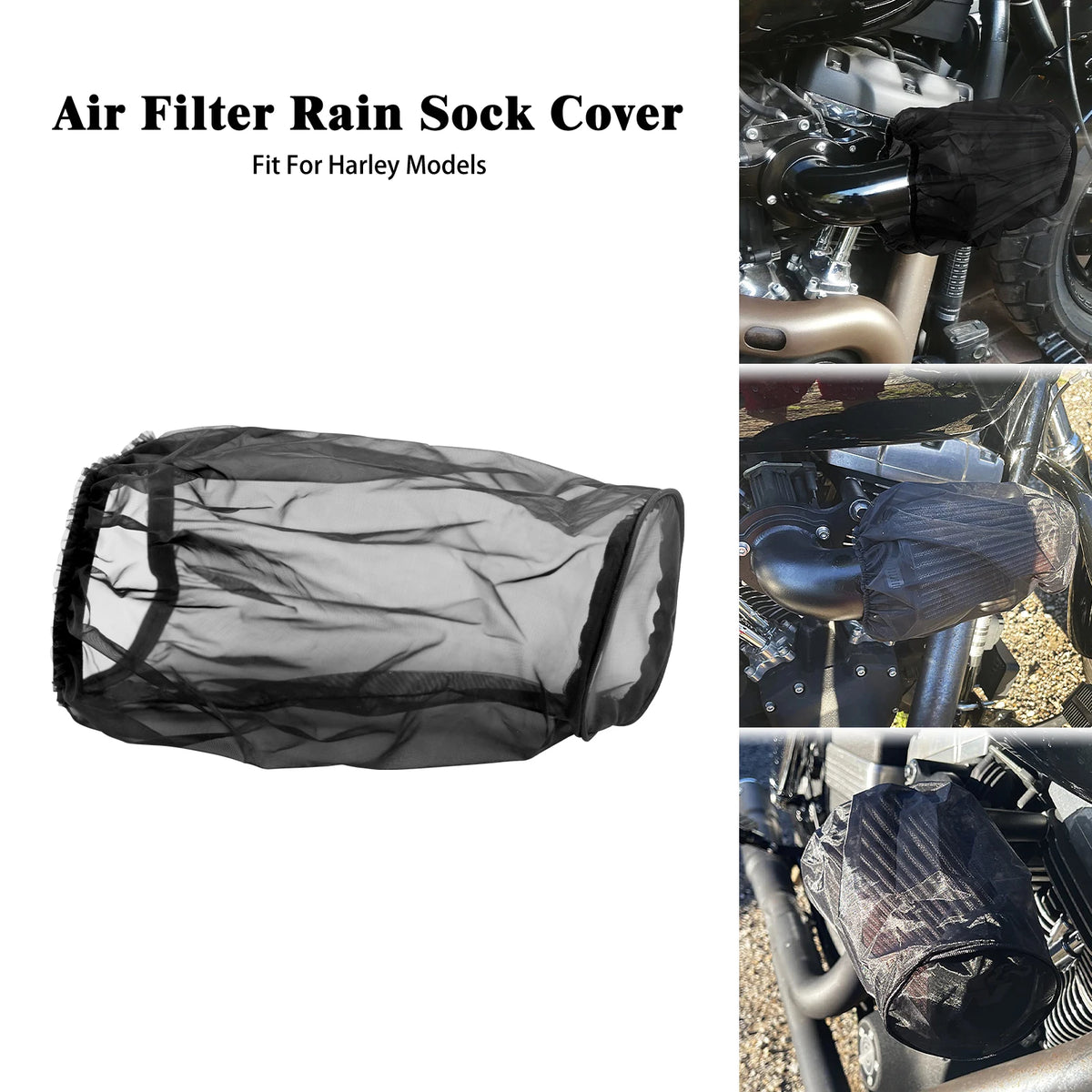 Chaussette de pluie noire pour filtre à air pour Harley Touring Softail 114 117 - vue 9