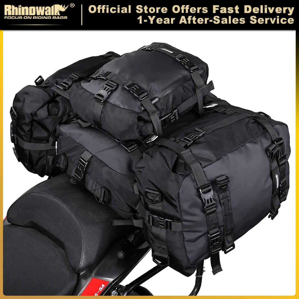 Sac de selle arrière noir Rhinowalk pour moto - vue 1