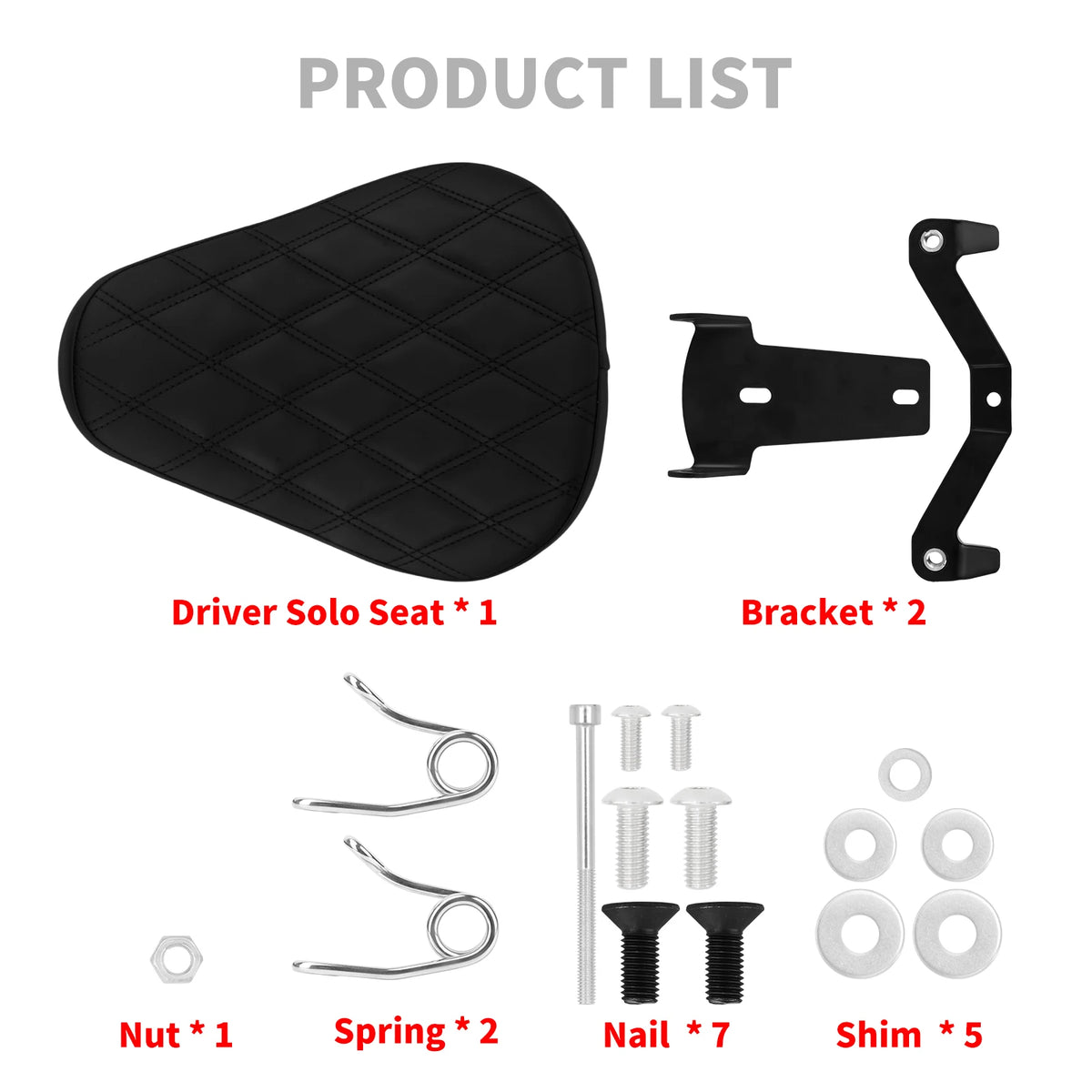 Selle solo noire sur ressorts pour Harley-Davidson Sportster - vue 4