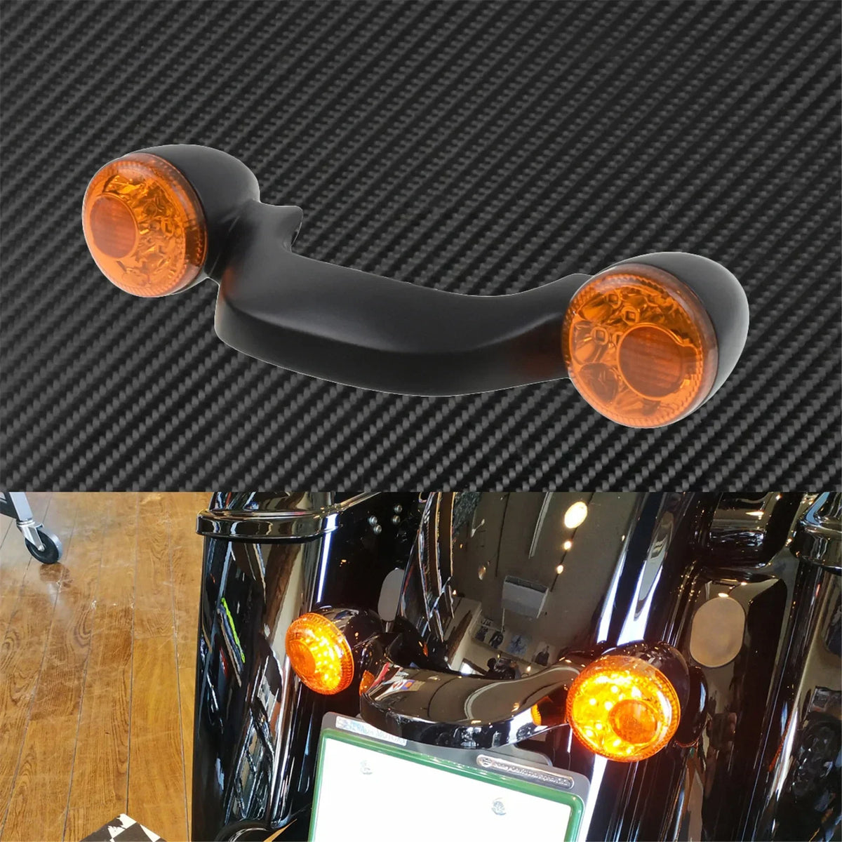 Clignotant LED arrière format bullet noir et fumé pour Harley Touring - vue 3
