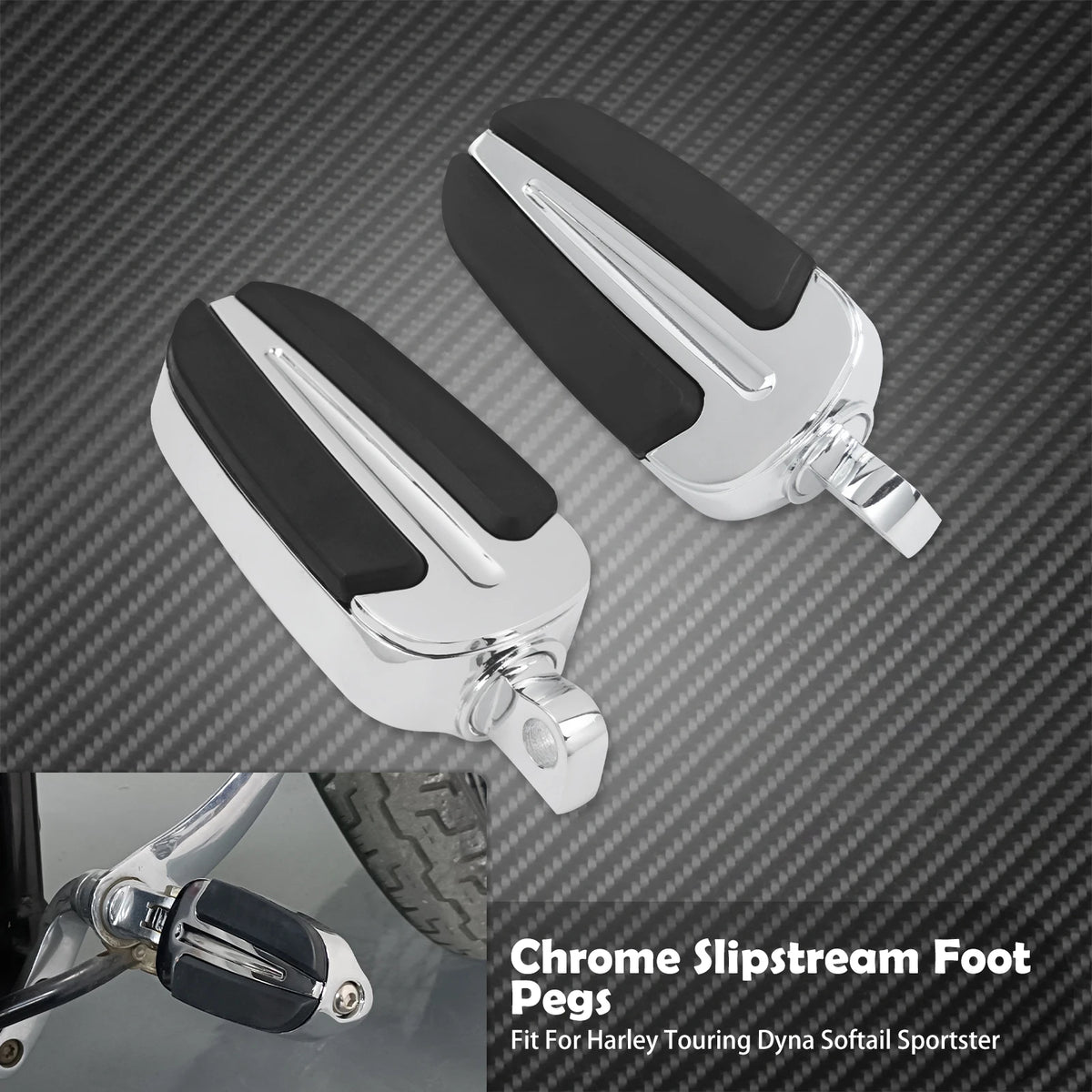 Repose-pieds passager (male mount) style Slipstream - Harley Touring Electra Glide FLHX, Softail Breakout, Dyna, Sportster – photo 8/8