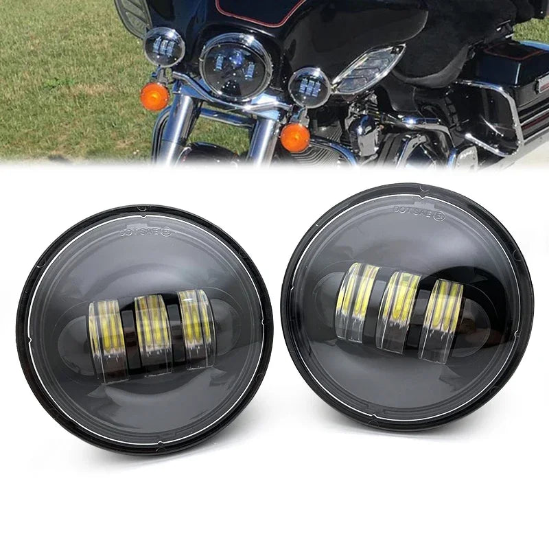 Feux additionnels LED 4,5 pouces pour Harley Touring - vue 3