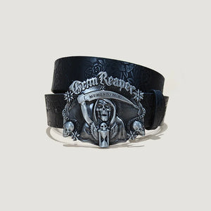 Ceinture grande taille simili cuir gaufré tête de mort - vue 9