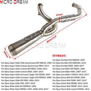 Échappement 2 en 1 inox pour Harley Dyna - vue 2