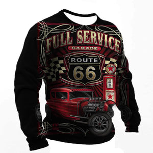 T-shirt manches longues homme Route 66, style biker vintage - vue 1