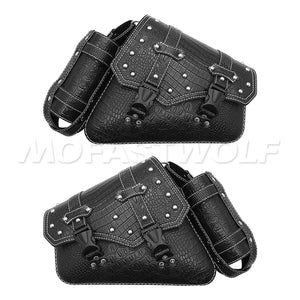 Sacoche de bras oscillant noire fixée sur le bras oscillant d'une Harley-Davidson - vue 2