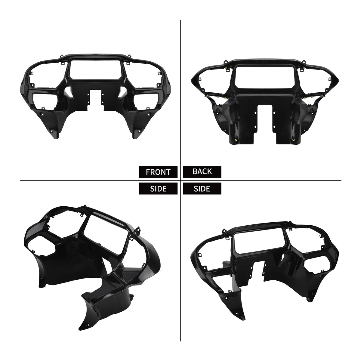 Carénage intérieur avant noir avec cache compteur pour Harley-Davidson Road Glide - vue 4
