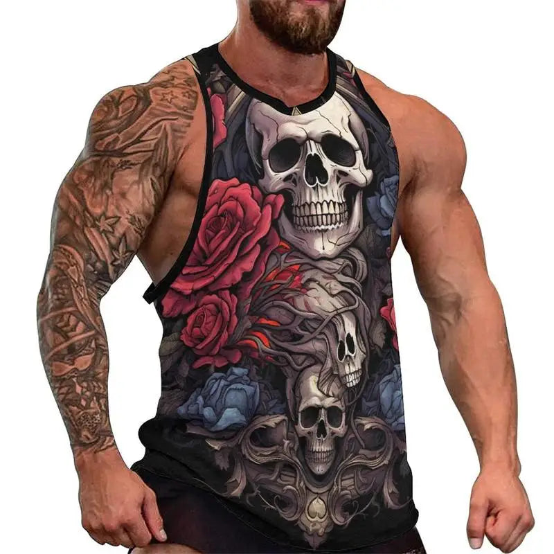 Débardeur crâne 3D oversize homme - vue 18