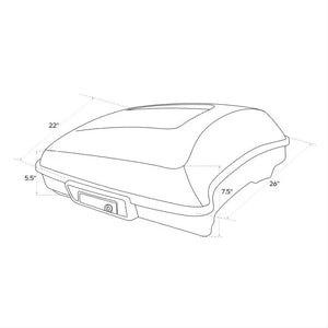 Top case Razor Tour Pack noir avec dossier passager pour Harley Touring - vue 4