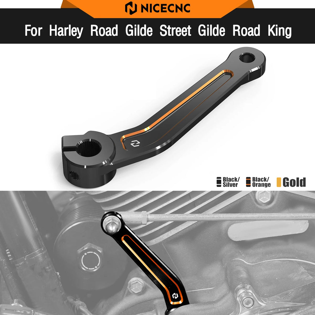 Levier de Sélecteur Interne (Shifter Arm) Aluminium - Harley-Davidson Street Glide, Road King, Road Glide Limited – photo 1/9