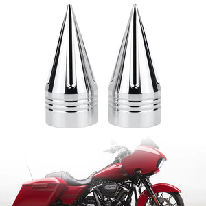 Caches d'écrou d'axe avant pointus pour Harley Touring - vue 1