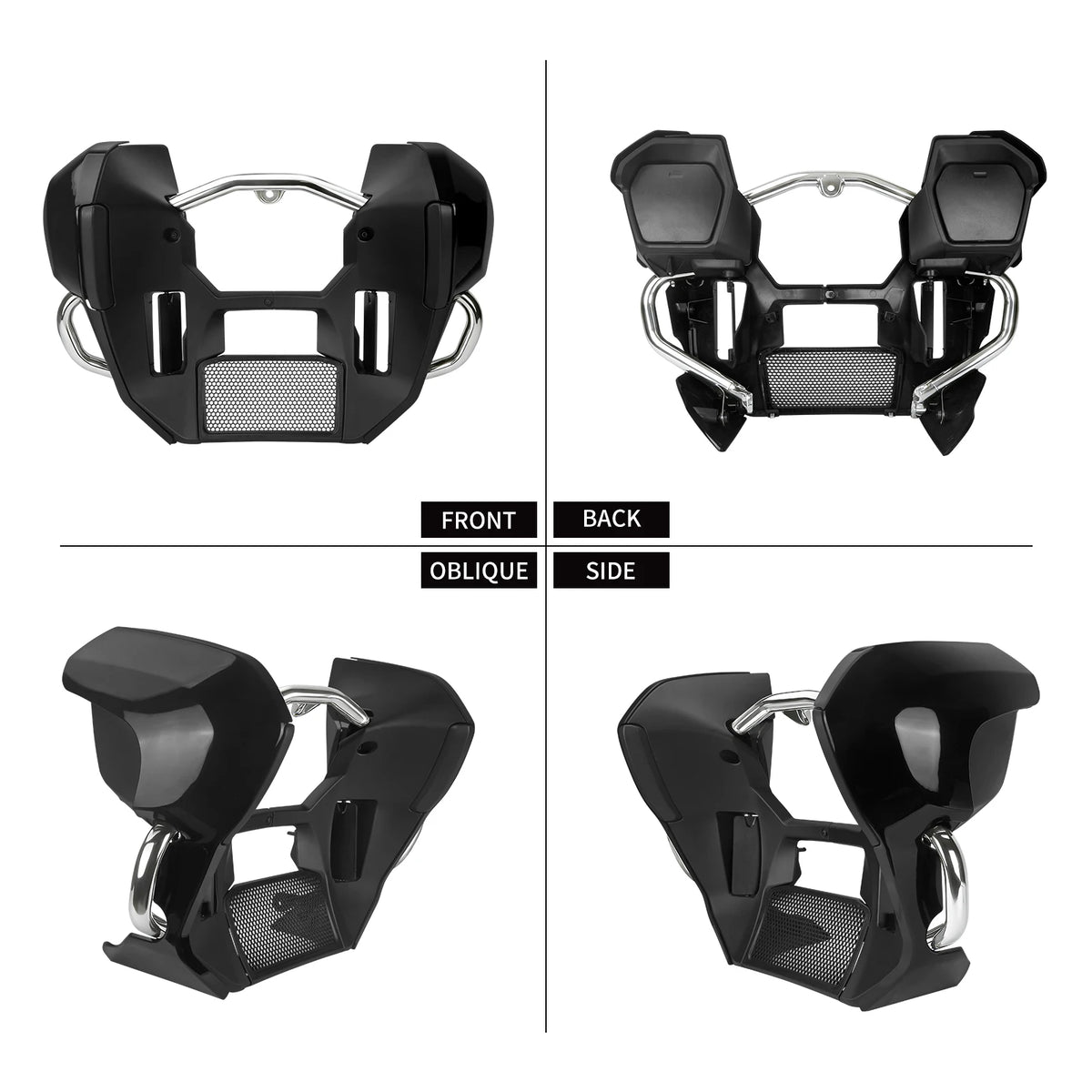 Kit carénages bas chromés et sabot moteur pour Harley-Davidson Touring - vue 4
