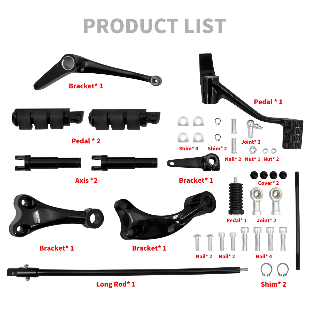 Kit Complet de Commandes Avancées (Pegs, Leviers, Tringlerie) - Harley-Davidson Sportster XL883/XL1200 2004-2022 – photo 5/10
