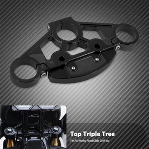 Kit de té supérieur de fourche (top triple tree) + cache contacteur d'allumage pour Harley-Davidson Touring Road Glide 2015-2023 – photo 7/9
